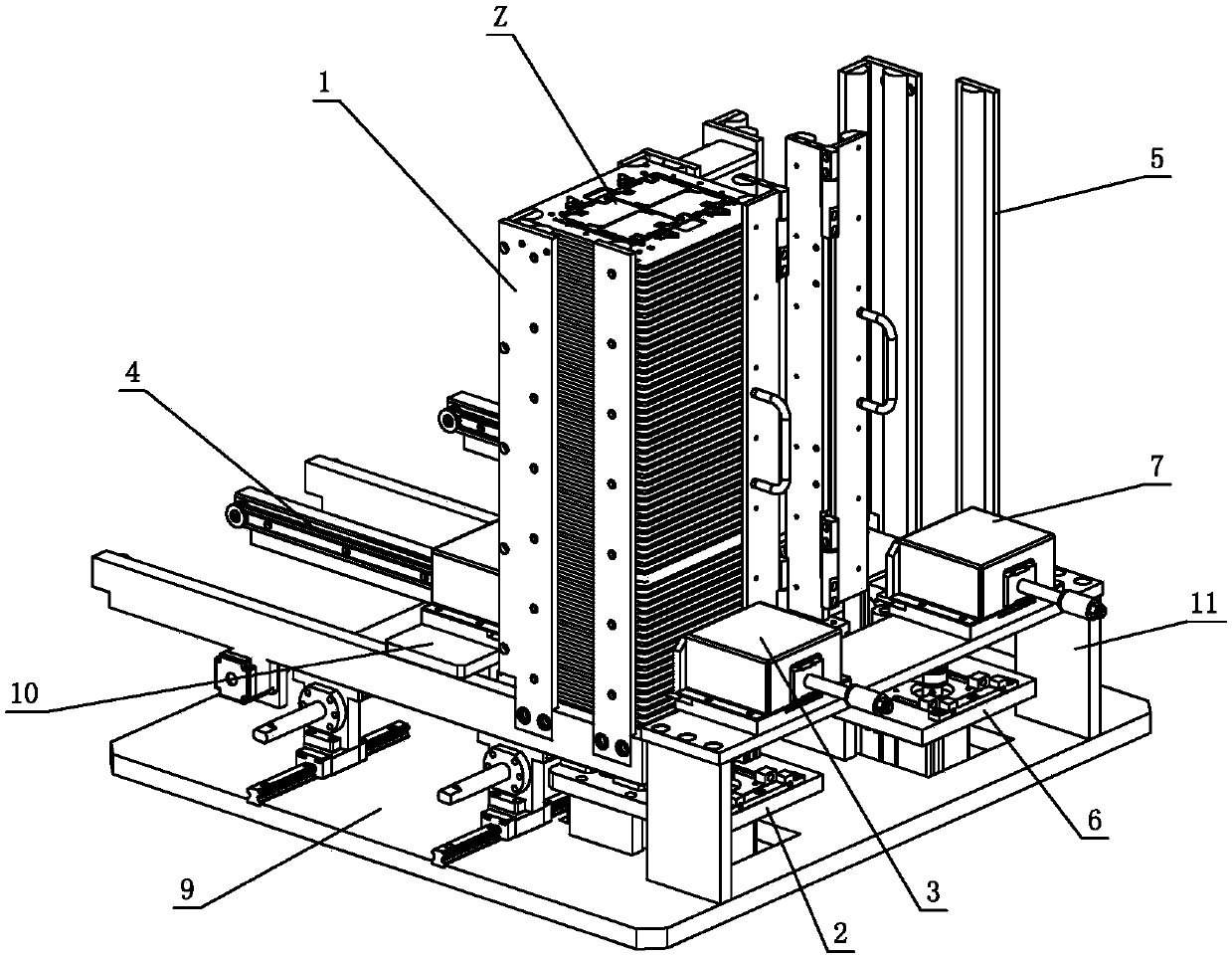 Jig plate feeding and discharging equipment