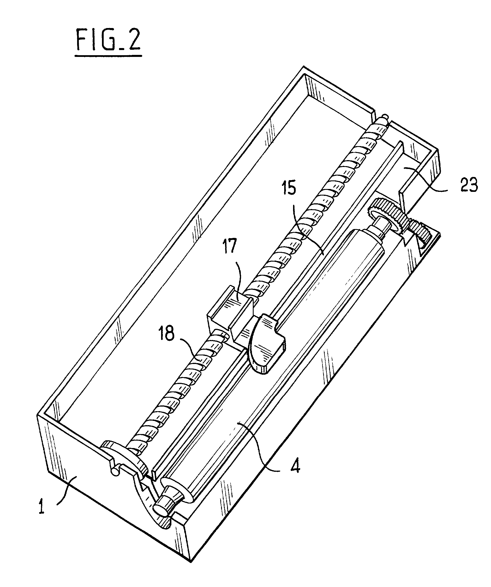 Device for printing on paper tape and for cutting the tape into printed tickets