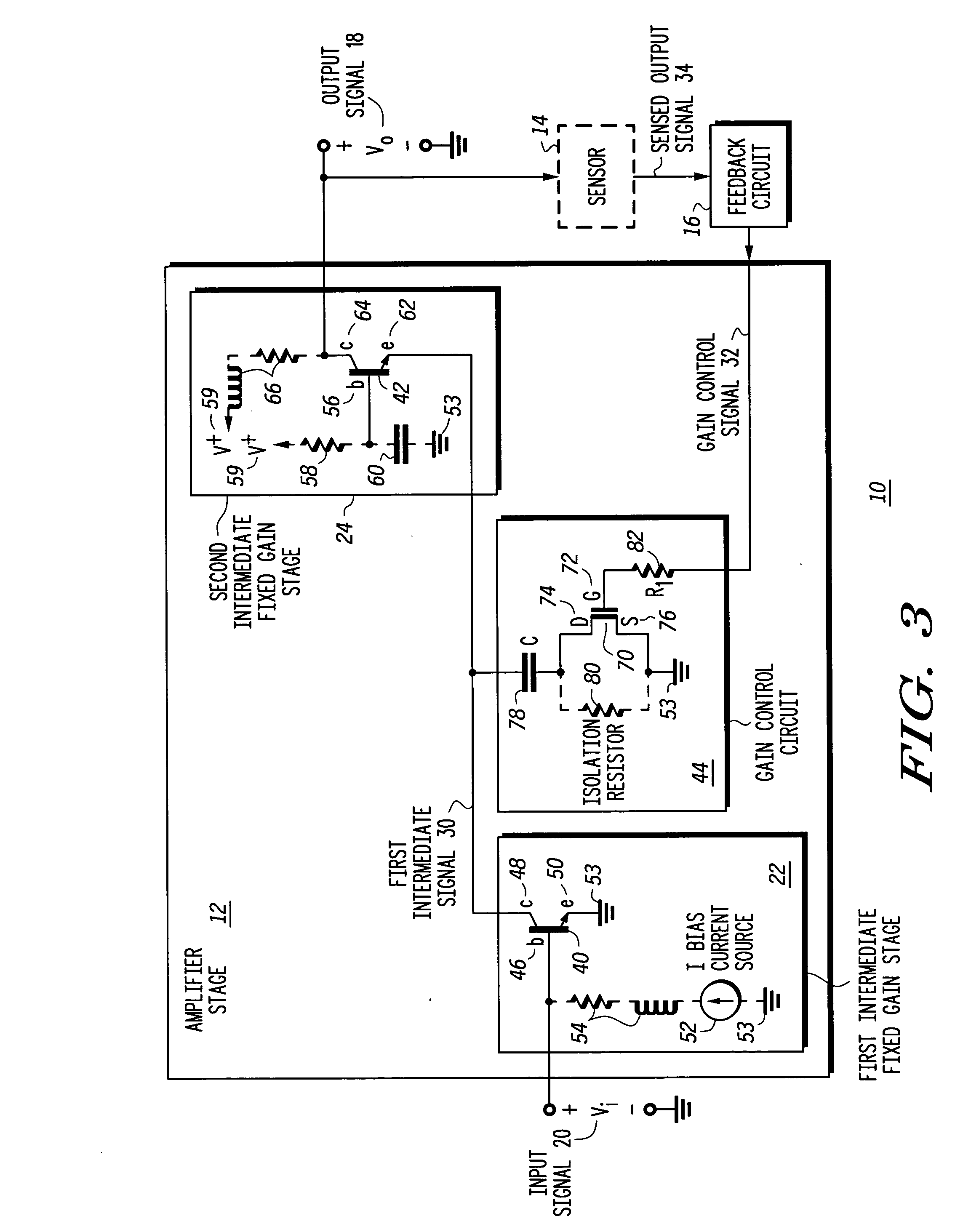 Variable gain low noise amplifier and method