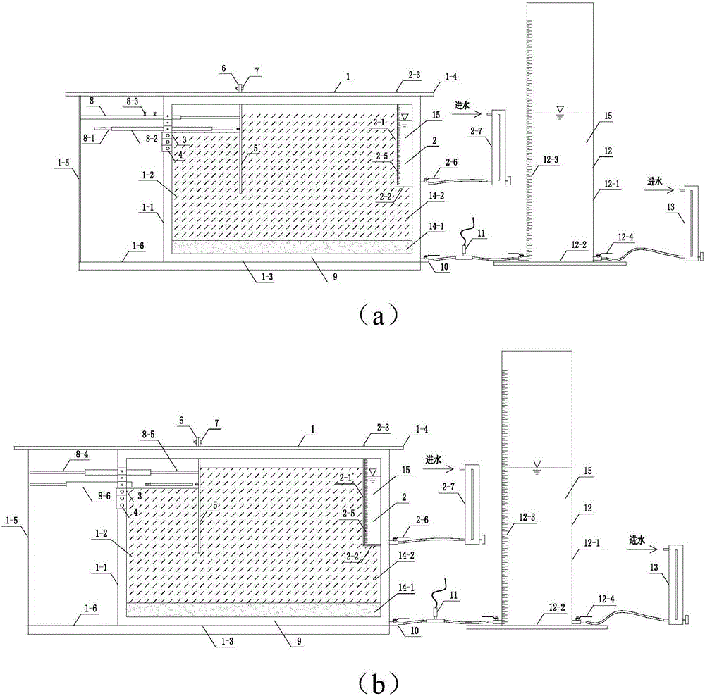 Foundation pit excavation model test device used in complicated groundwater environment