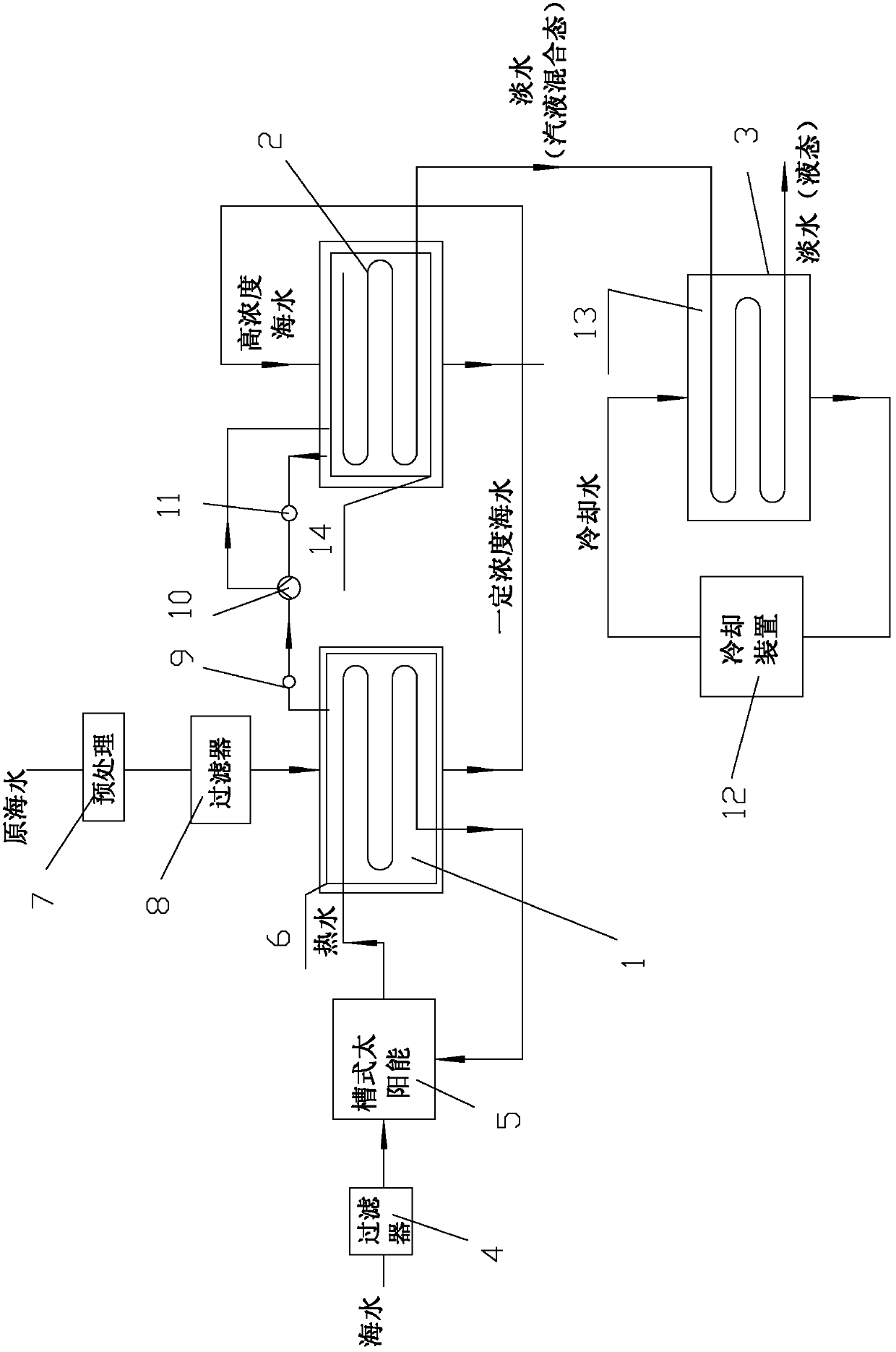 Seawater desalinating device