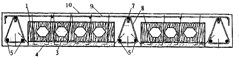 Network frame prefabricated composite board, sandwiched floor and its connection construction method