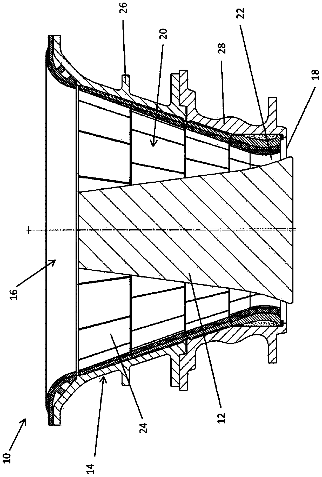 Breaker having a wearing element and method for producing a wearing element of a breaker