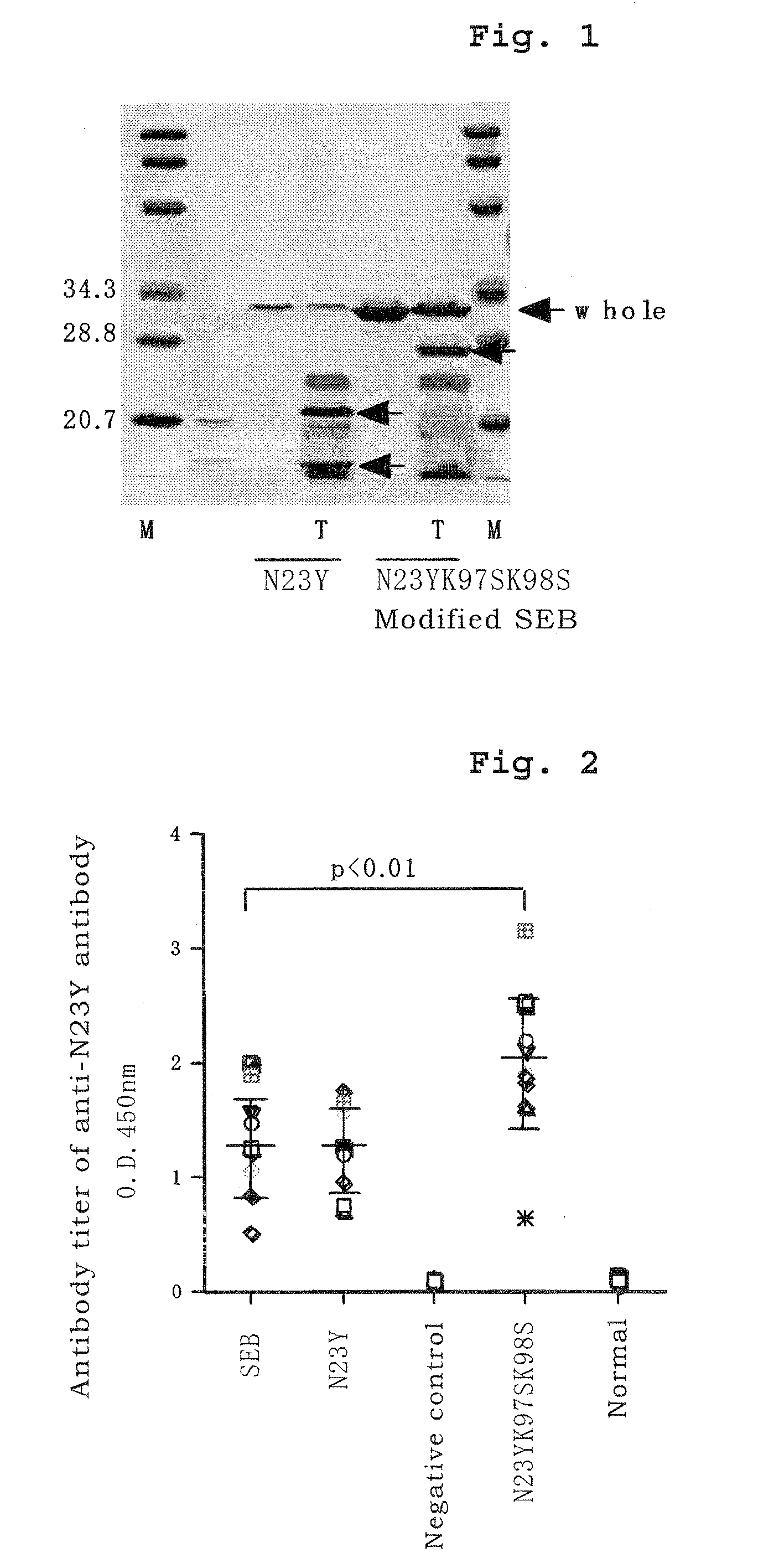 Protease-resistant modified seb and vaccine containing the same