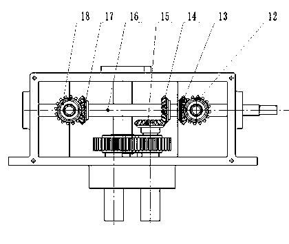 Gearbox of corn combine harvester for spikes and stalks