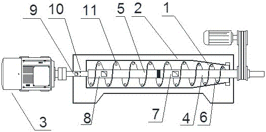 Horizontal spiral centrifuge