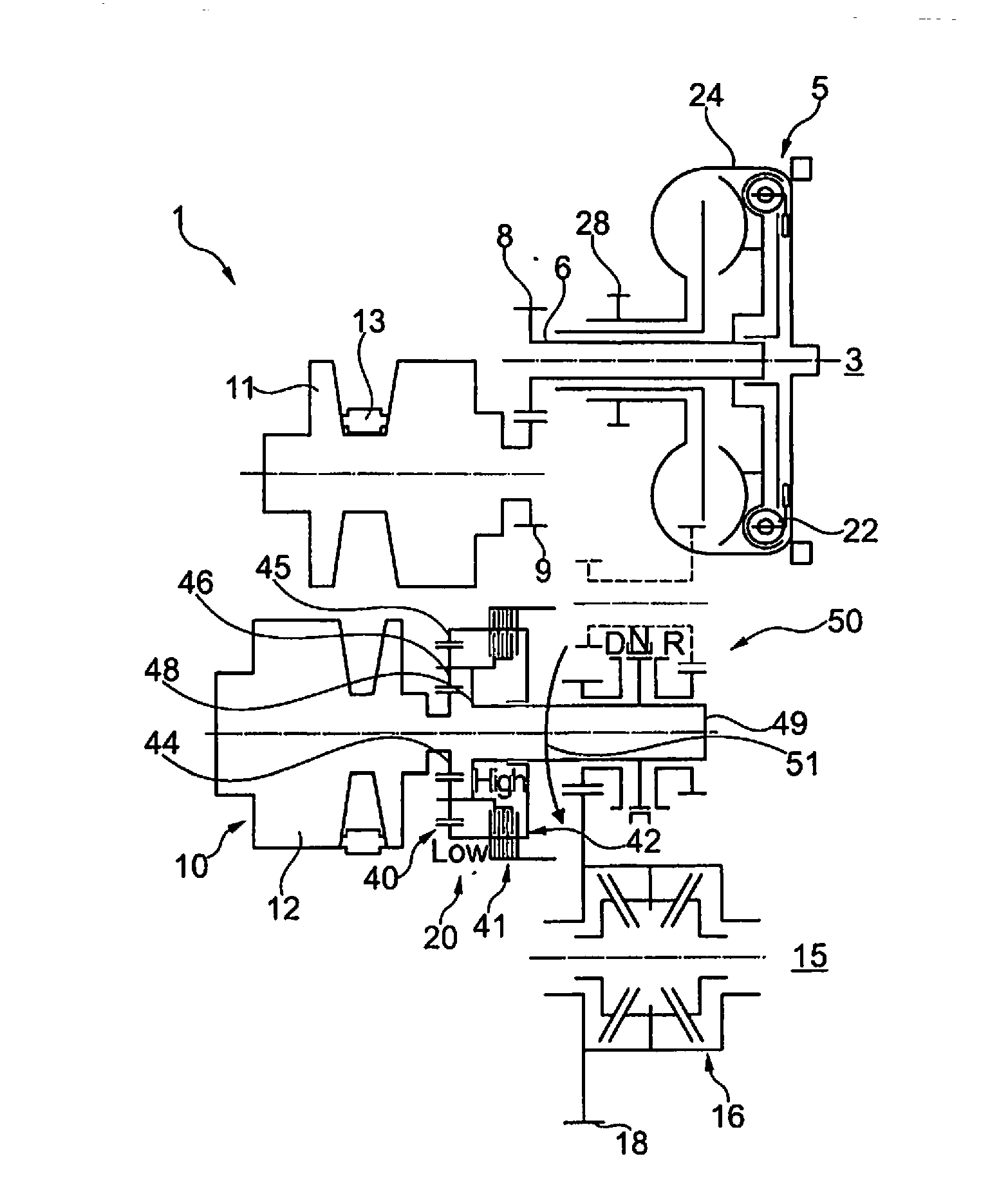 Cvt drive train