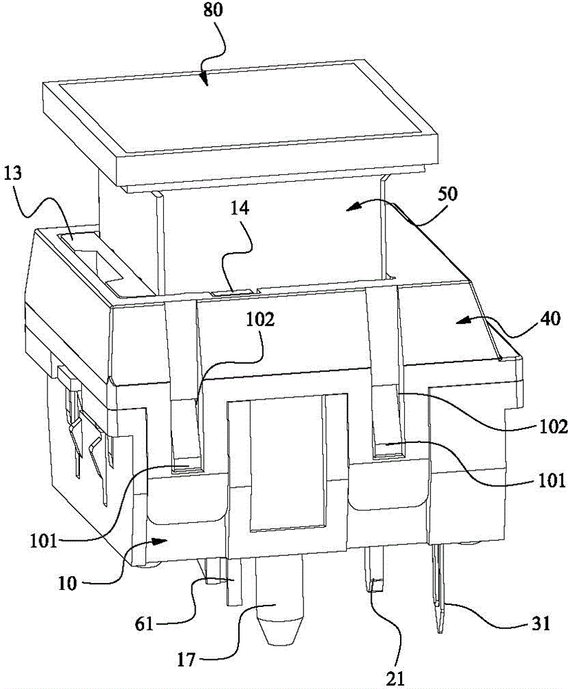 Key switch with lamp and assembly method thereof