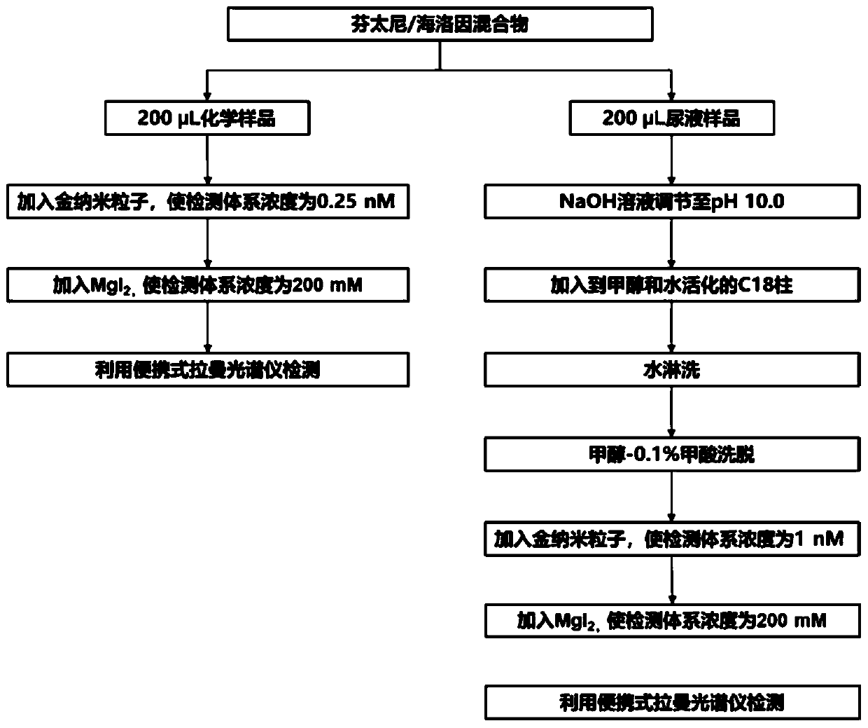 Method and kit for detecting fentanyl/morphine compounds