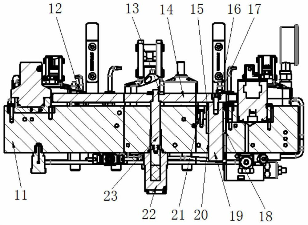 Machining clamp of cylinder cover blank adopting robot feeding and discharging mode