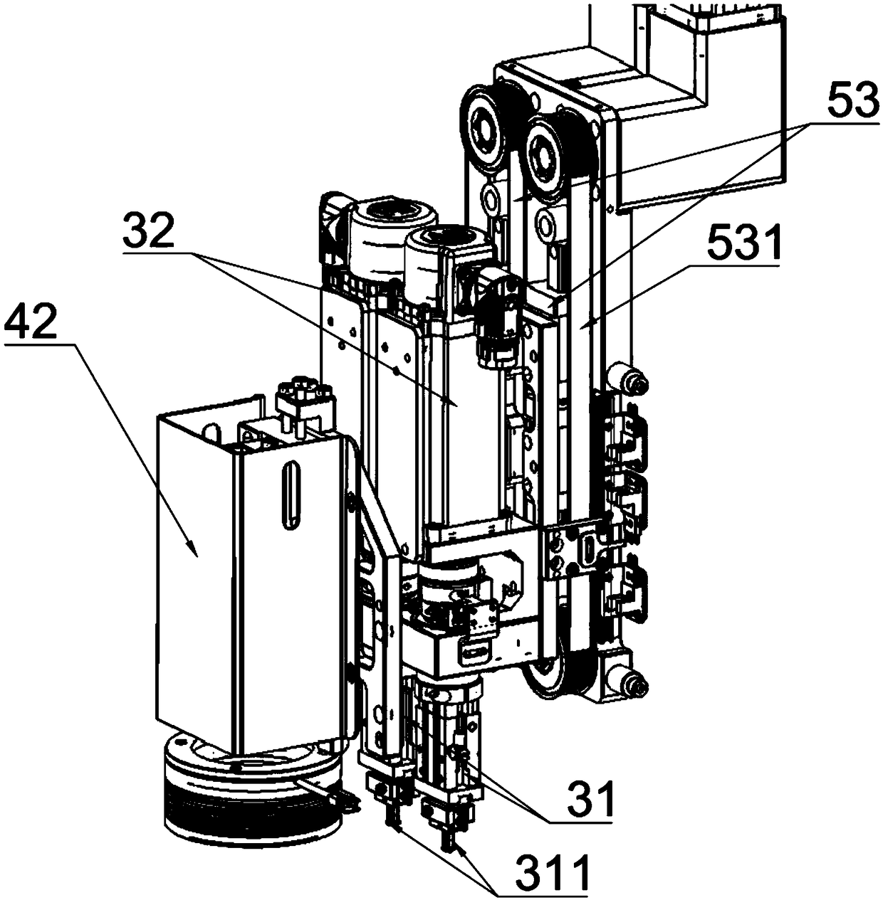 Marking rod assembling device, full-automatic production line and marking rod assembling method