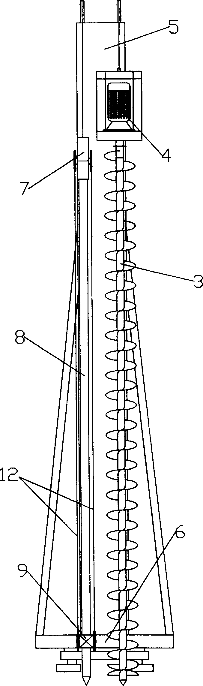 Construction machinery for long spiral press pouring concrete lock pin combination piles