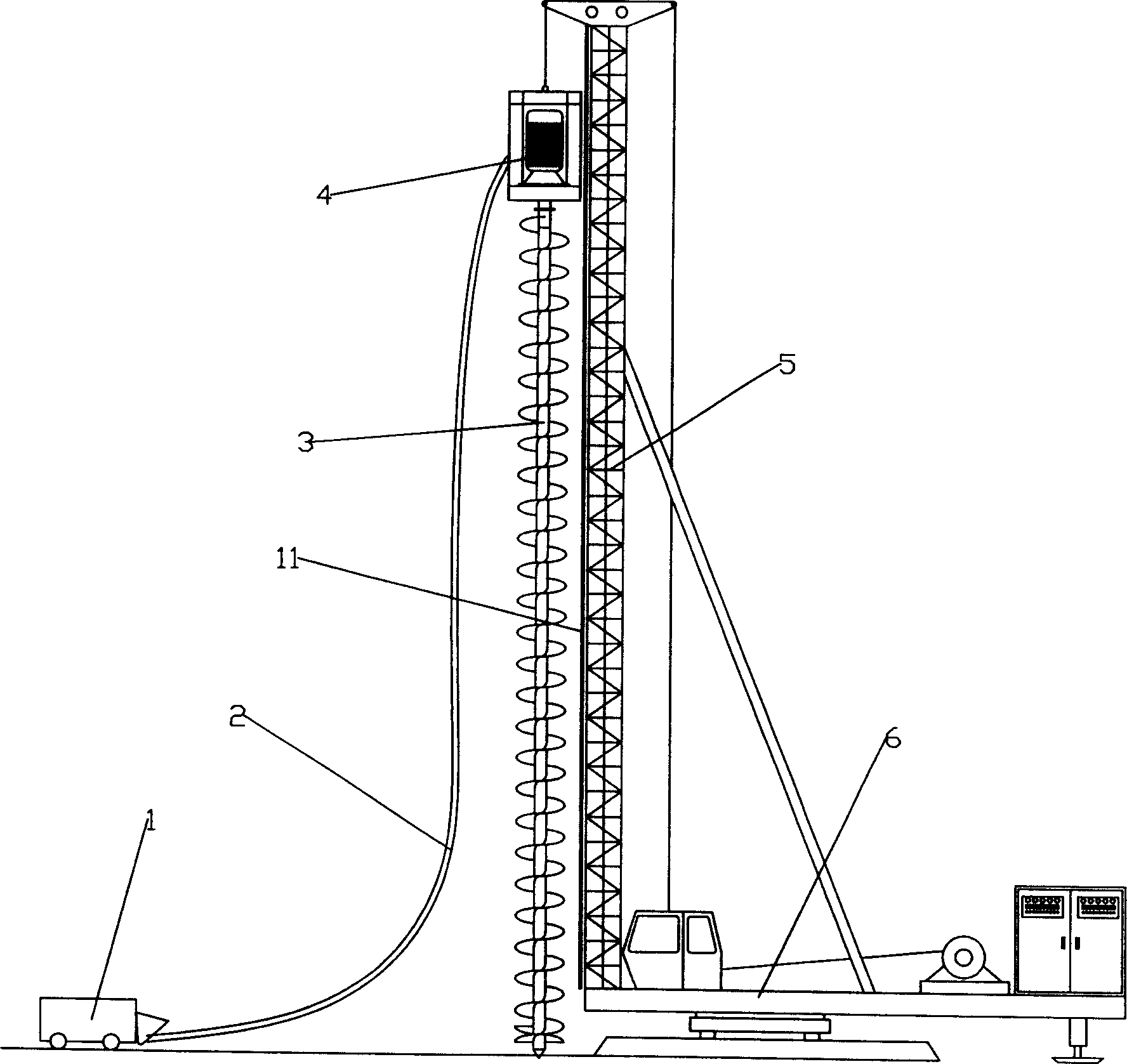 Construction machinery for long spiral press pouring concrete lock pin combination piles