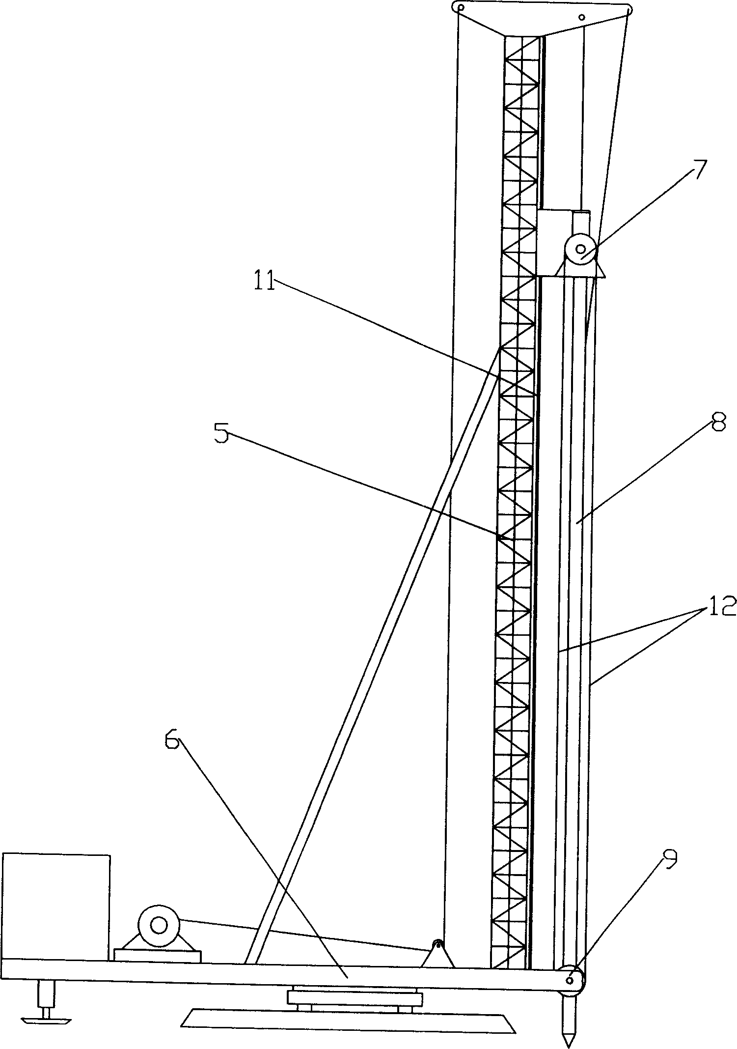 Construction machinery for long spiral press pouring concrete lock pin combination piles