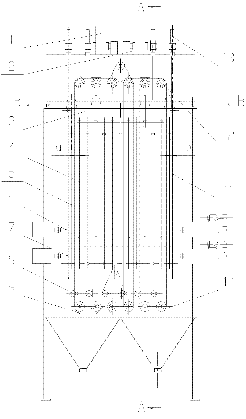 A mobile lens pole electrostatic precipitator with rotating dust cleaning brush