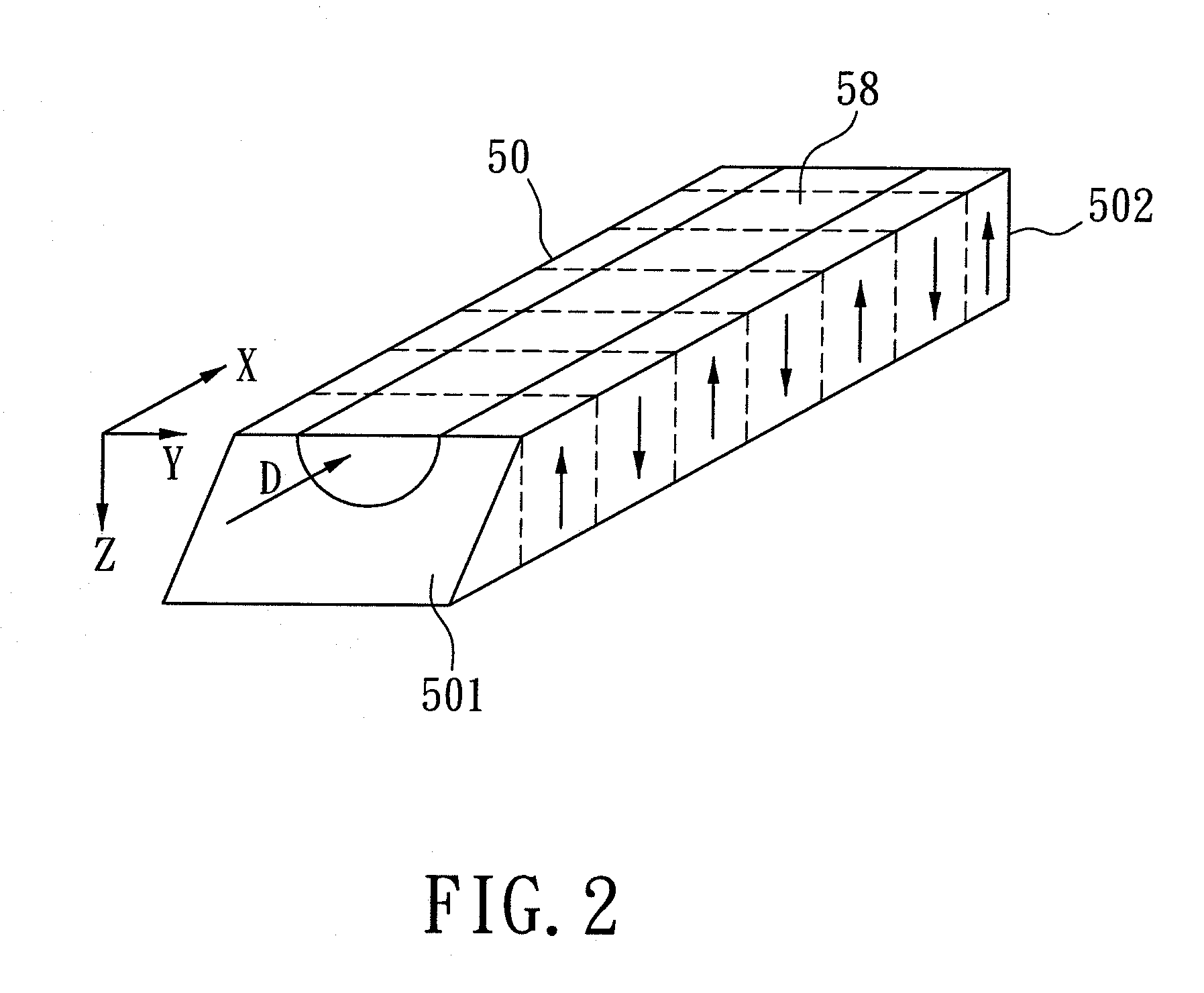 Quasi-phase matched optical waveguide for preventing back conversion