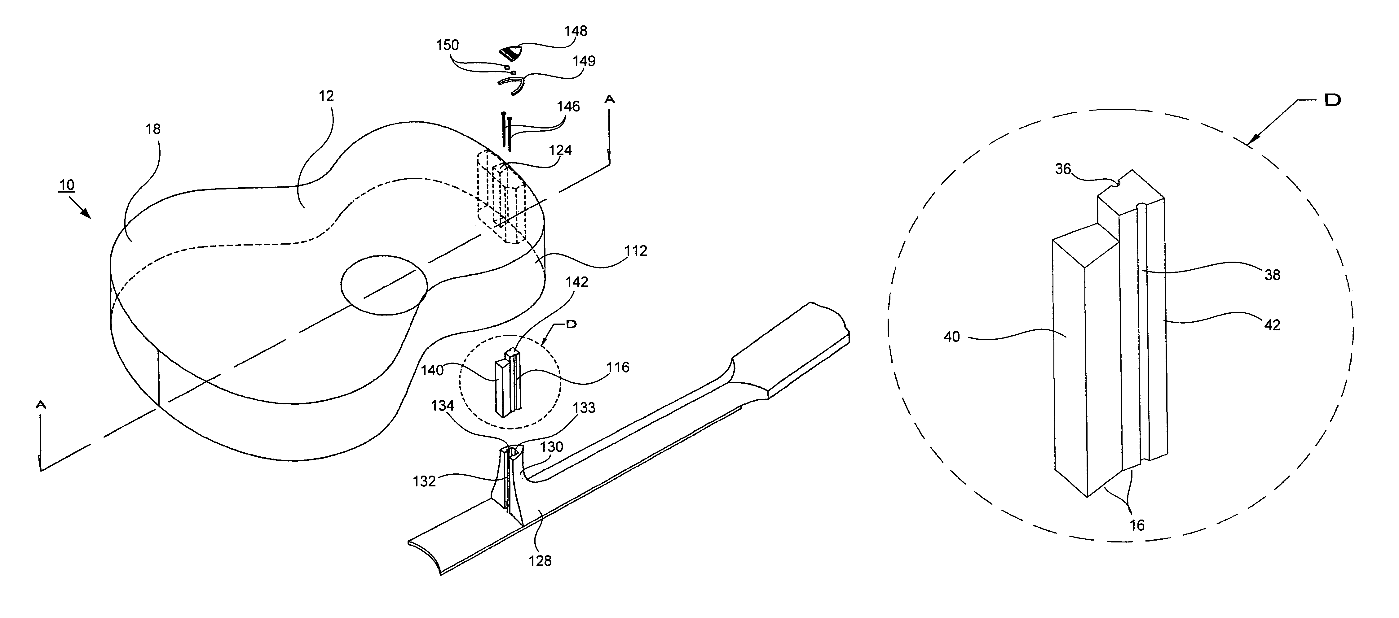 Neck and body joint for a musical instrument