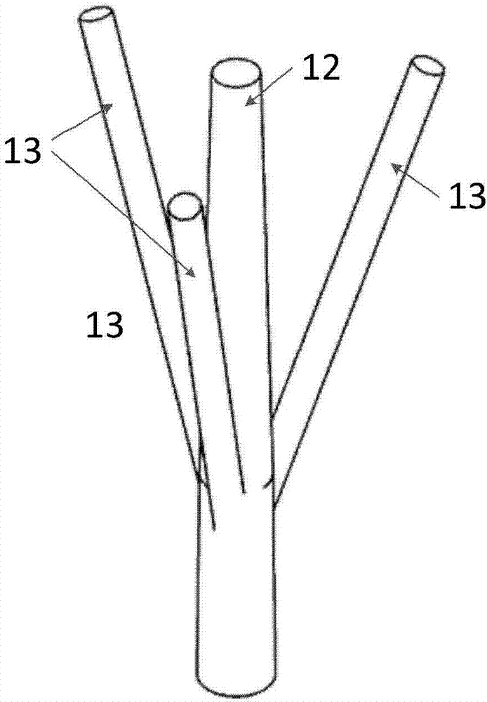 Double-fuel nozzle with fractal structured fuel pipe, nozzle array and combustor