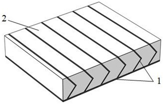 Underwater sound absorption structure filled with viscous-elastic materials and provided with partition plates arranged in crossed and transversely-enhanced mode