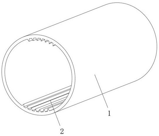 Ultra-thin interval tooth grooved pipe with large radius-thickness ratio