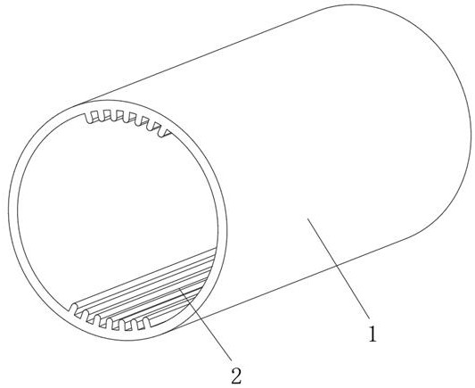 Ultra-thin interval tooth grooved pipe with large radius-thickness ratio