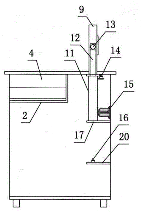 Combined type computer desk enabling display screen to rise and fall automatically