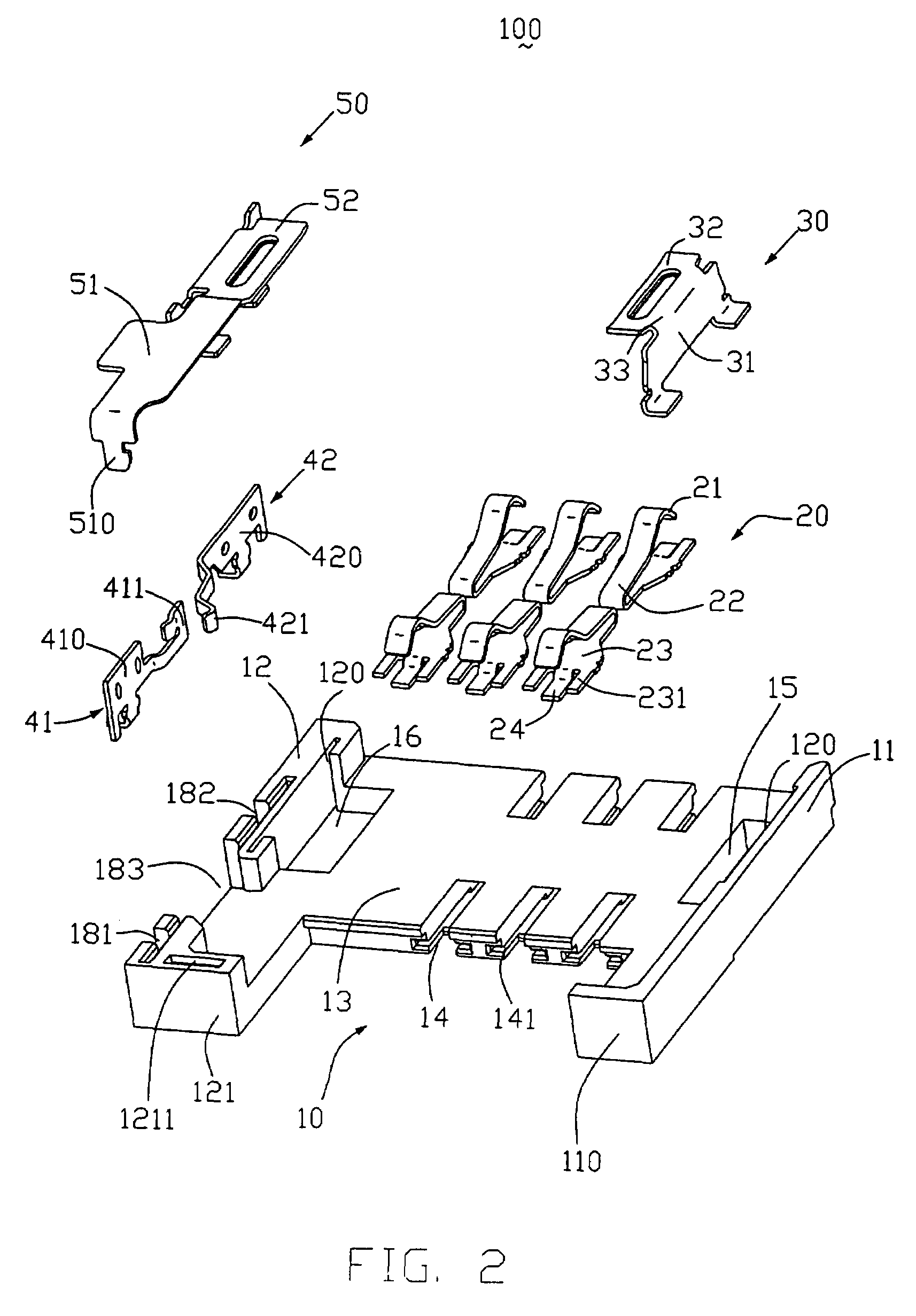 Electrical card connector