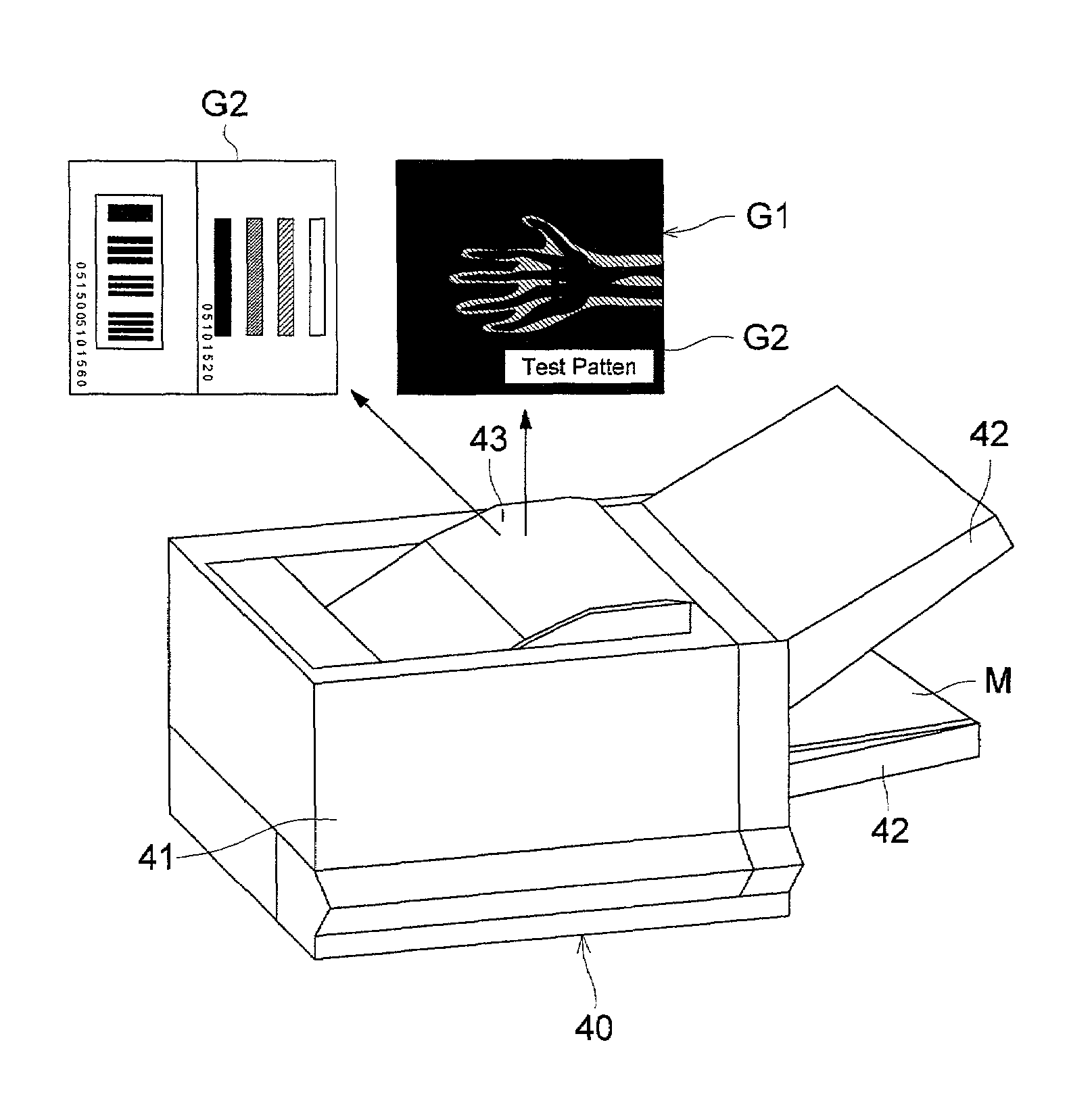 Image recording apparatus and test pattern for evaluating recorded image