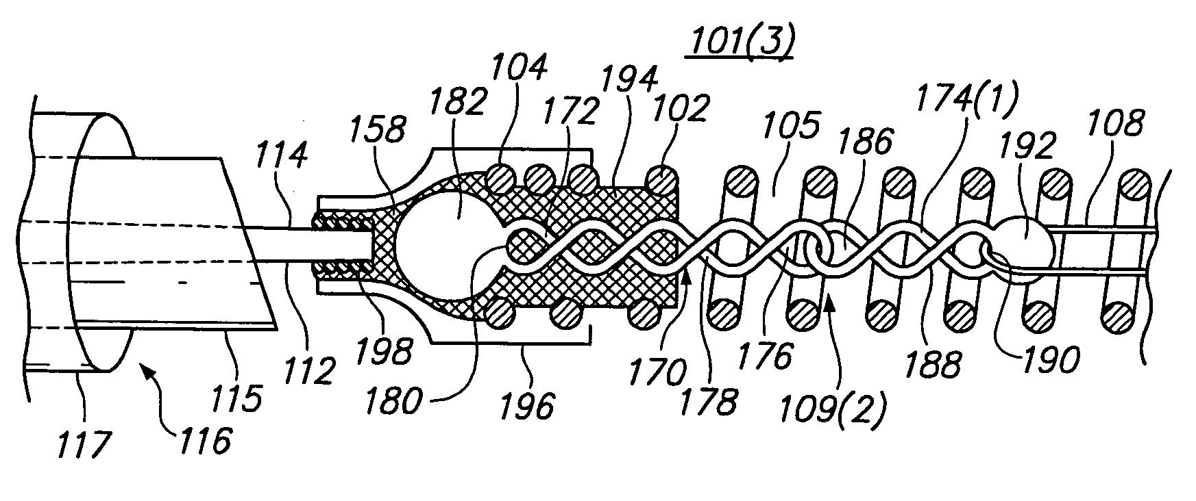 Anchor assemblies in stretch-resistant vaso-occlusive coils