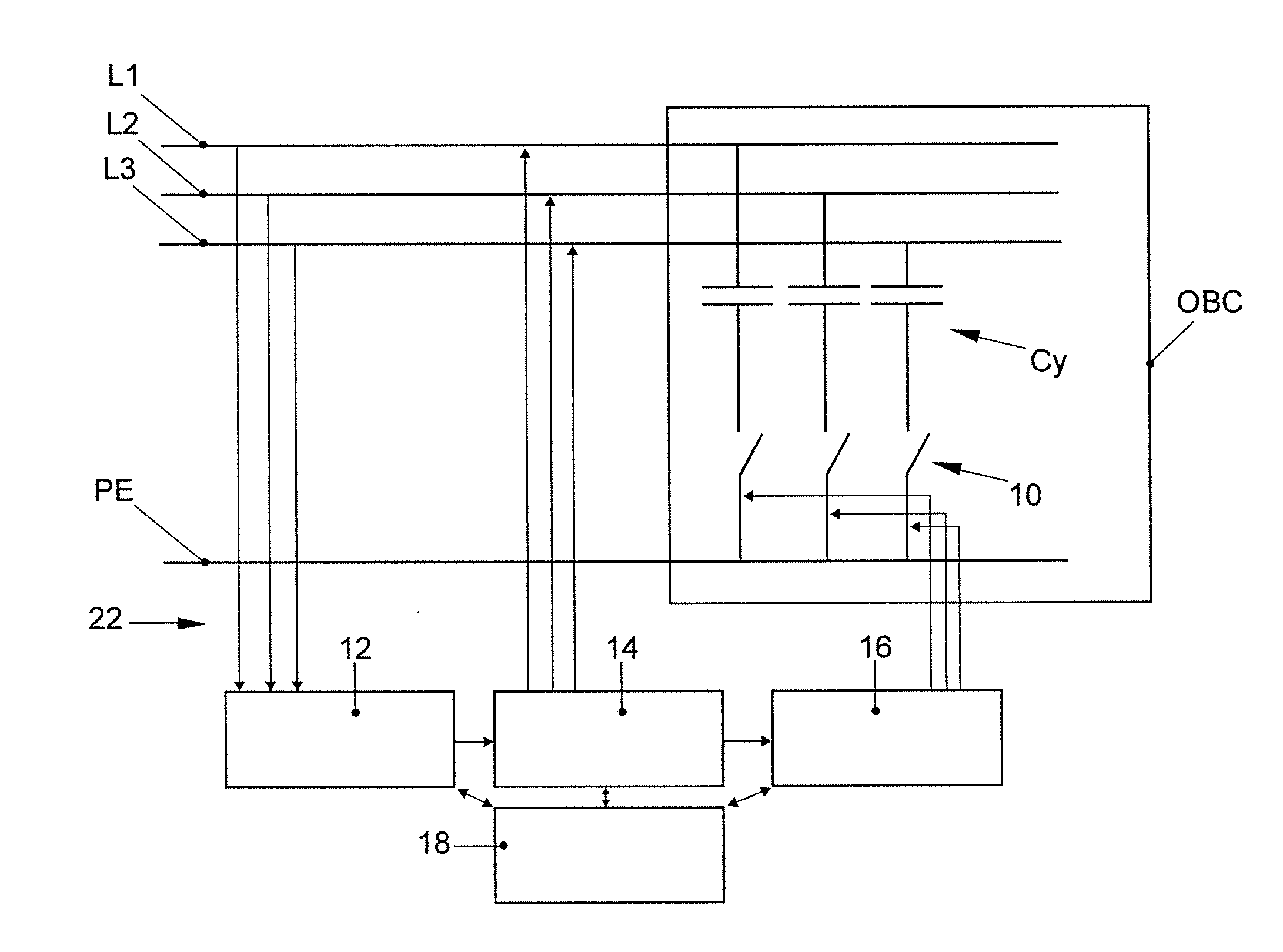 Method and apparatus for electrically charging a high-voltage battery from an ac power supply system