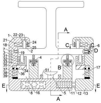 Detection device for detecting bending degree of building H-shaped steel beam