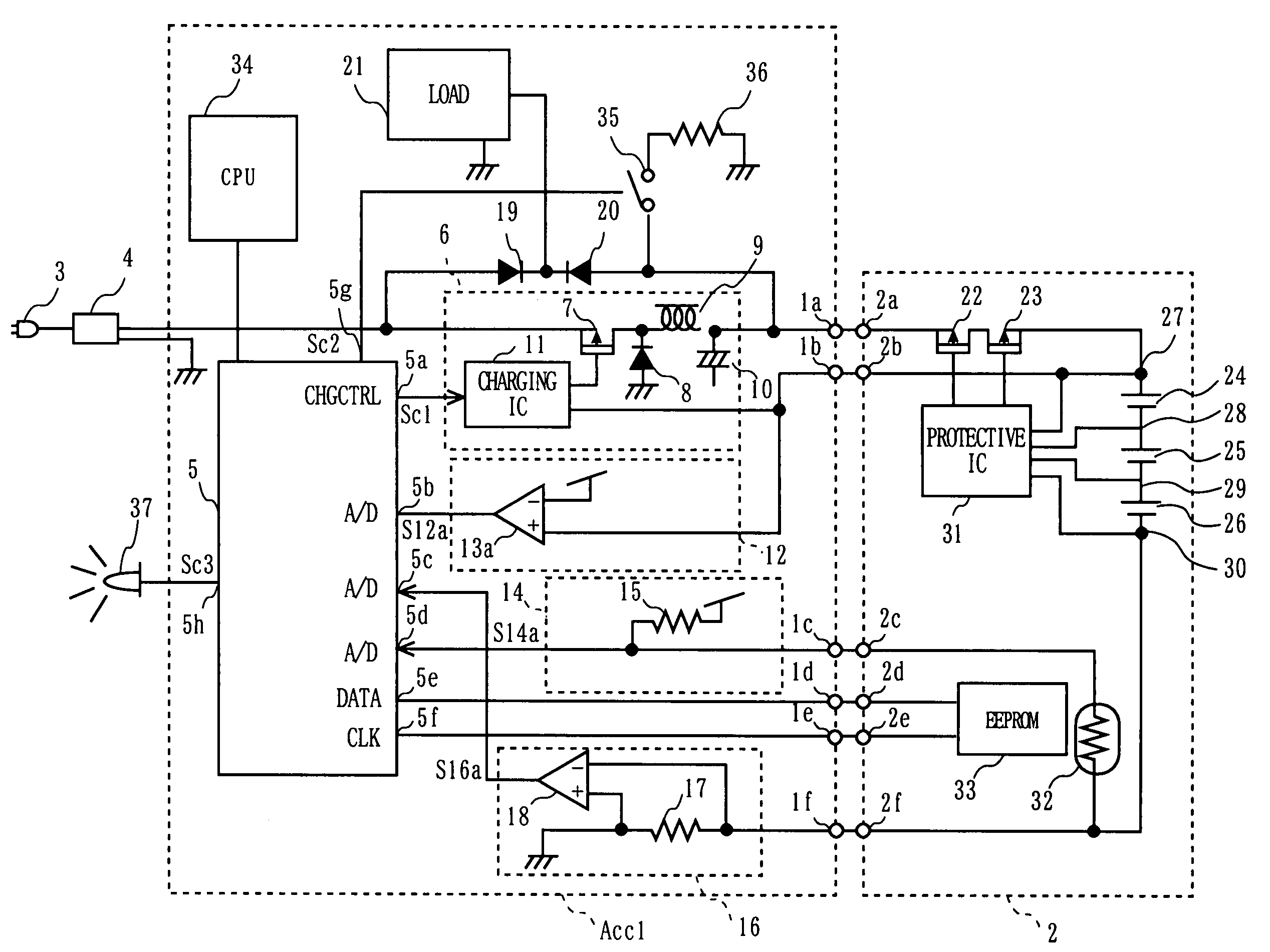 Charge control device for a secondary battery