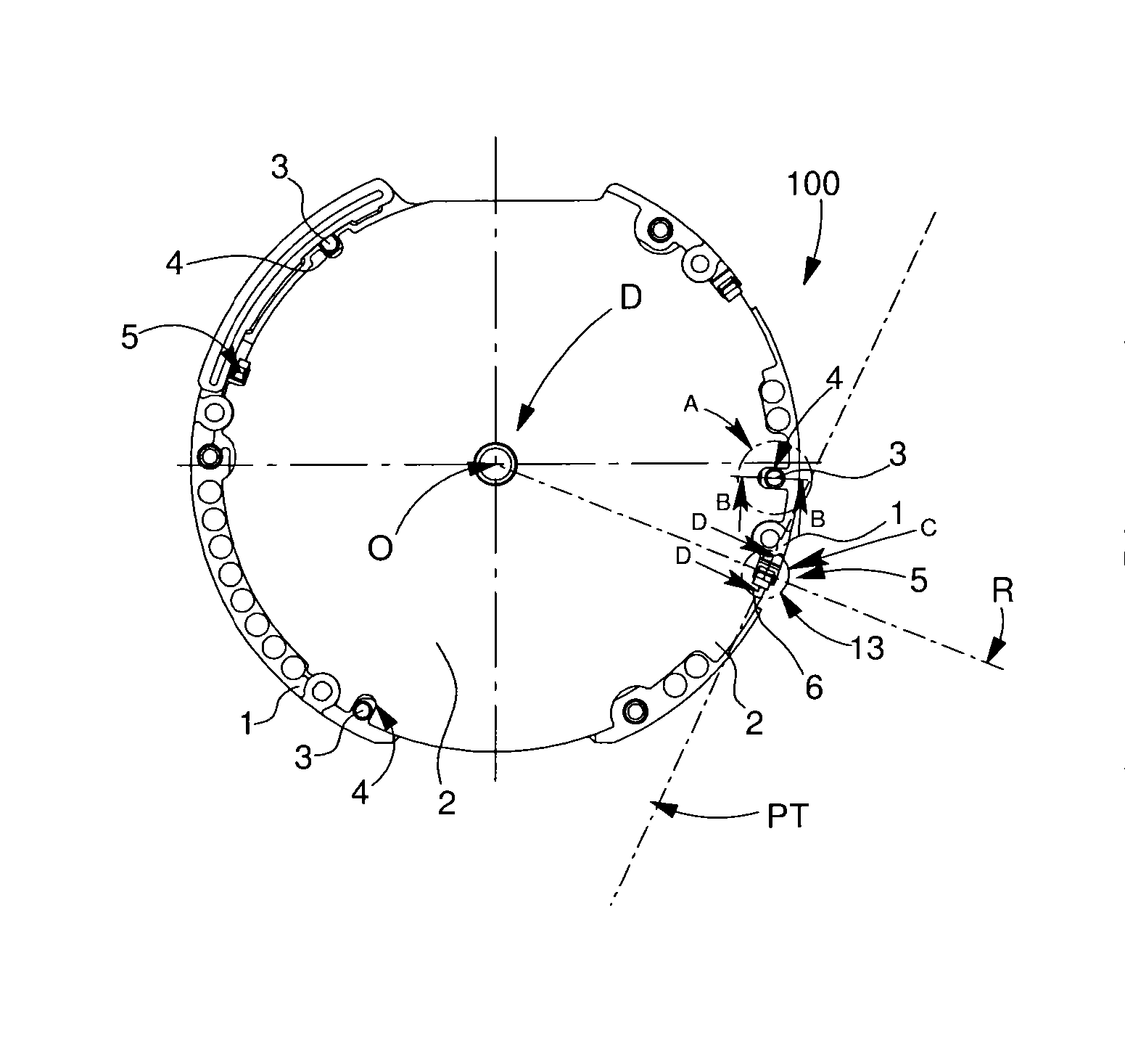 Fastening of a dial to a timepiece bottom plate