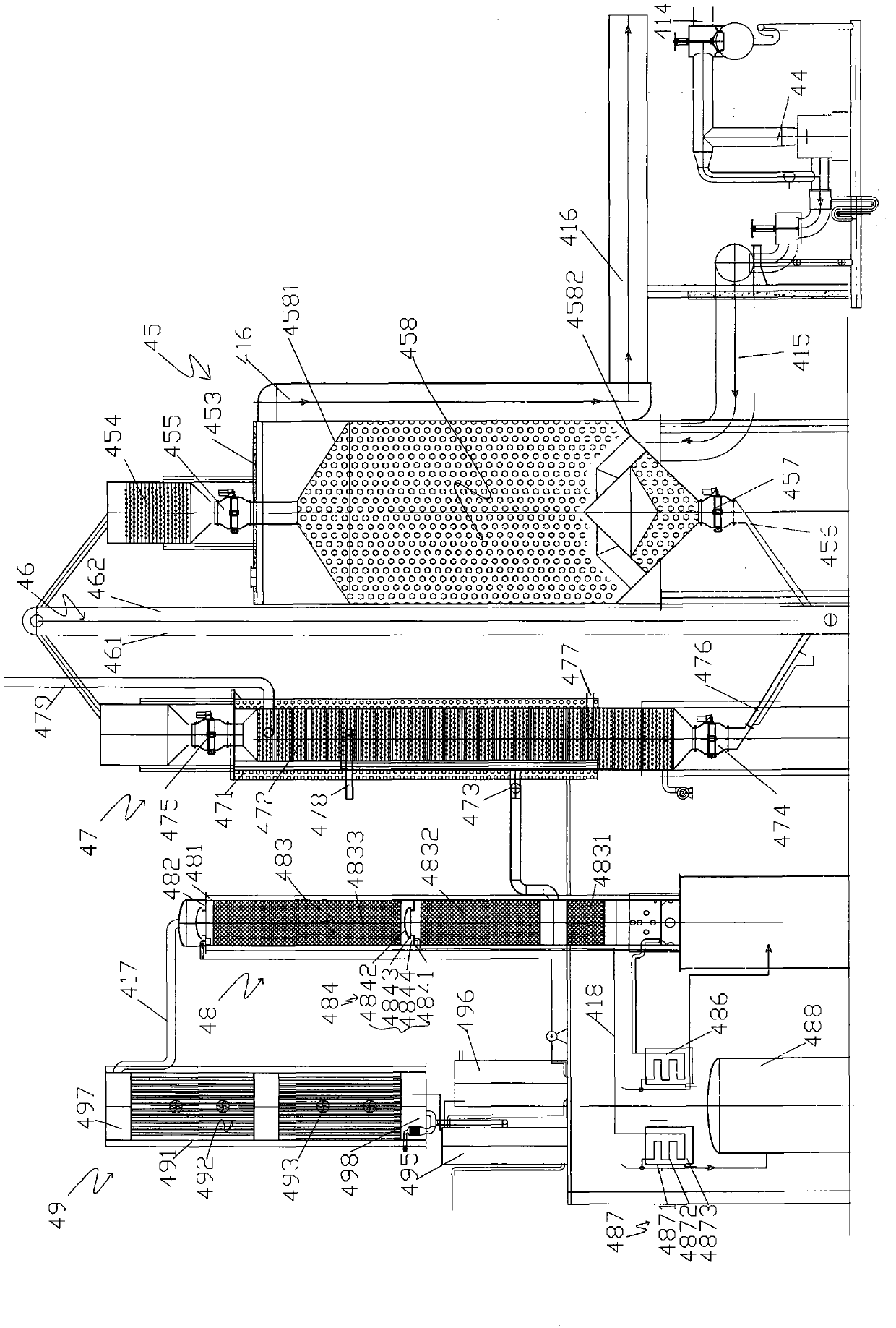 Gangue pyrolysis gasification raw gas purification combustion recycle method