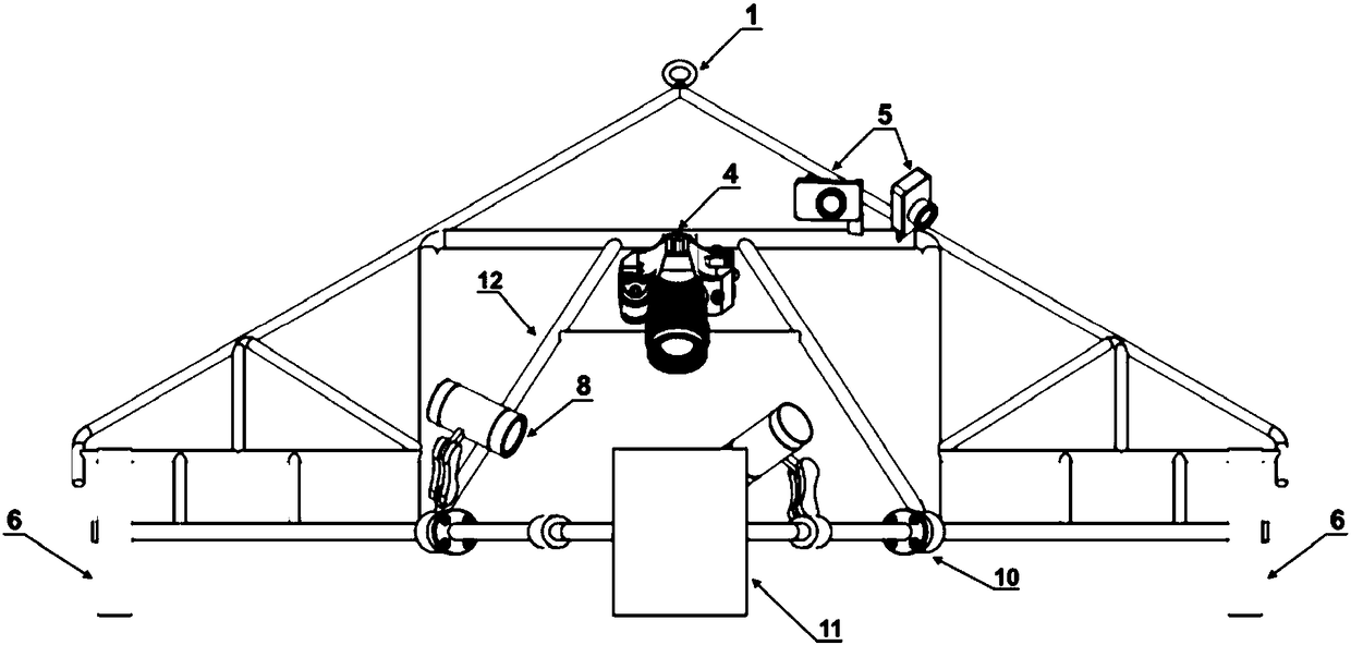 Dragging type water bottom shooting equipment