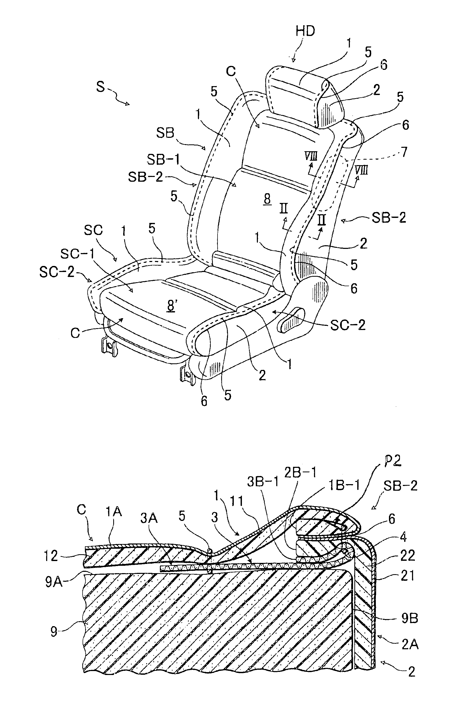 Sewing method to form a trim cover assembly and automotive seat using the trim cover assembly