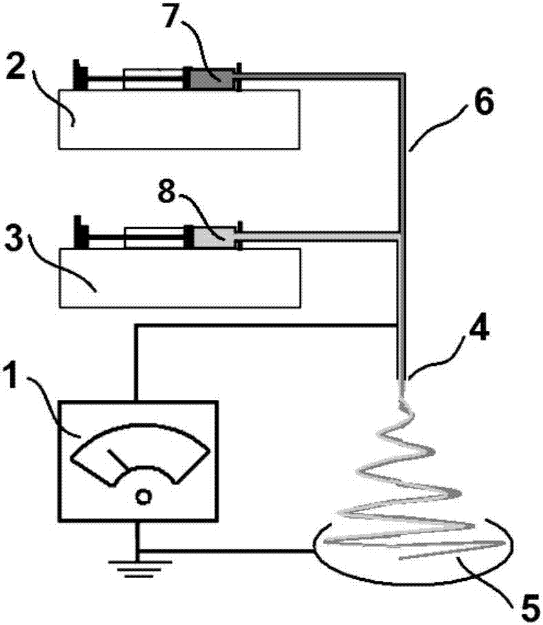 Nano-fibers with drug two-phase pulse releasing function and preparation method