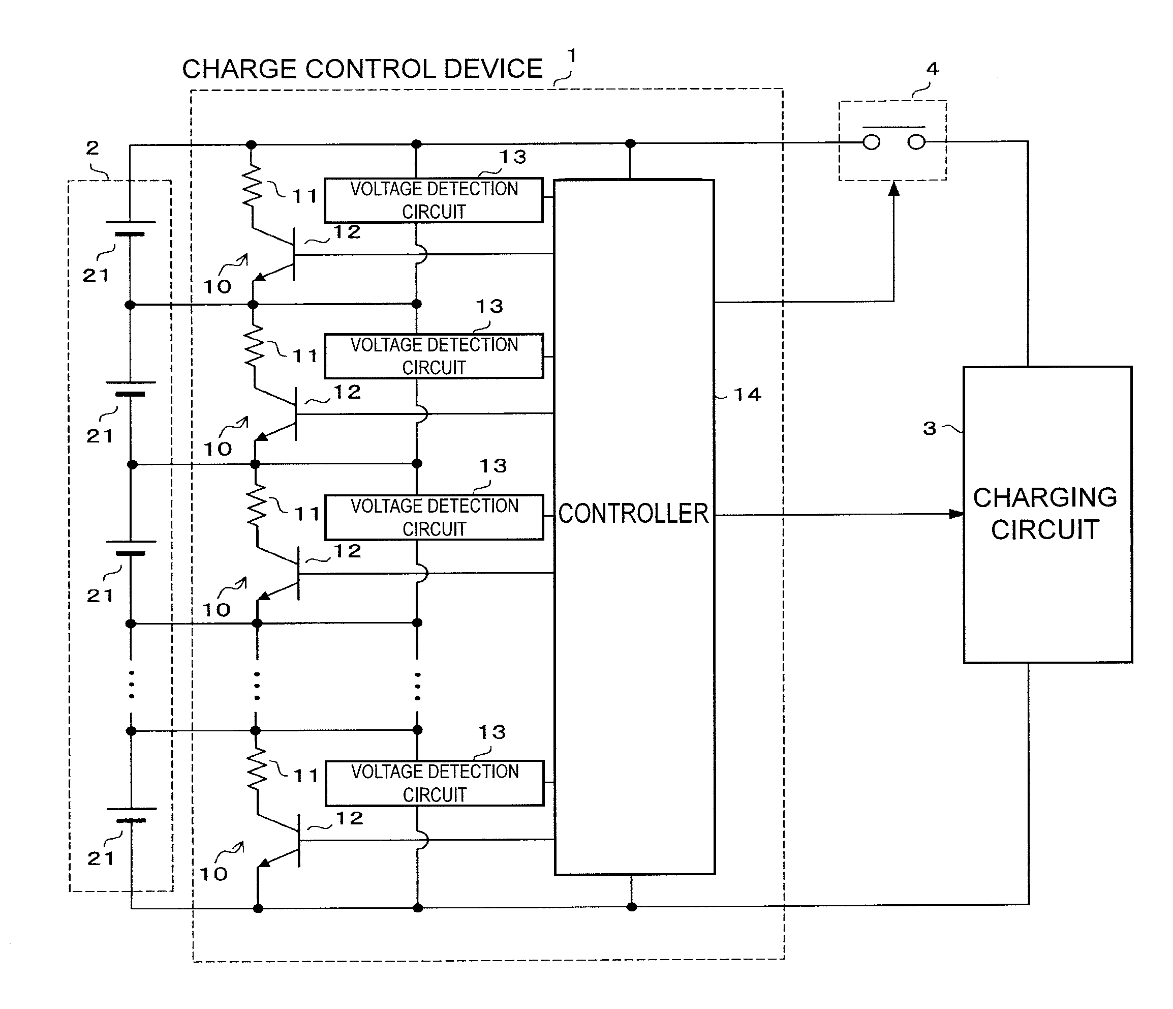 Device and method for controlling charge of assembled battery