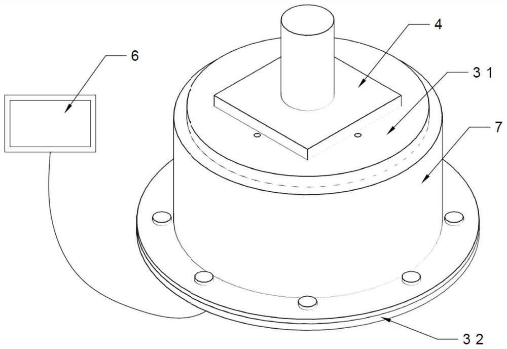 Thermal expansion type triaxial loading method and device