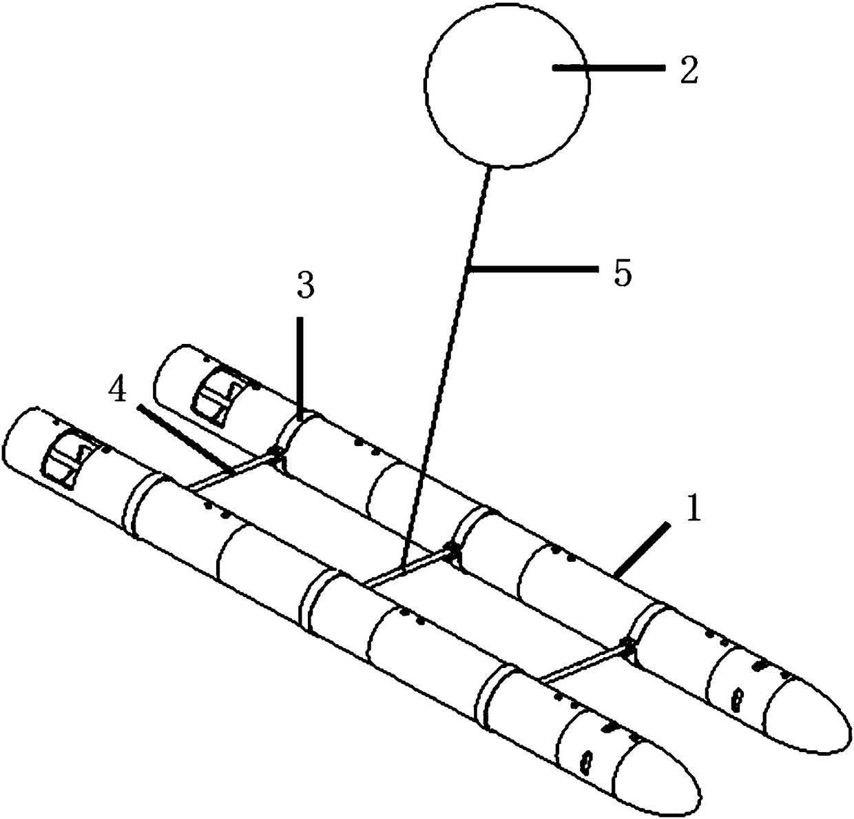 Semi-submersible-type unmanned ship