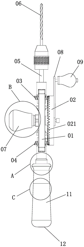 Impulse type portable drill