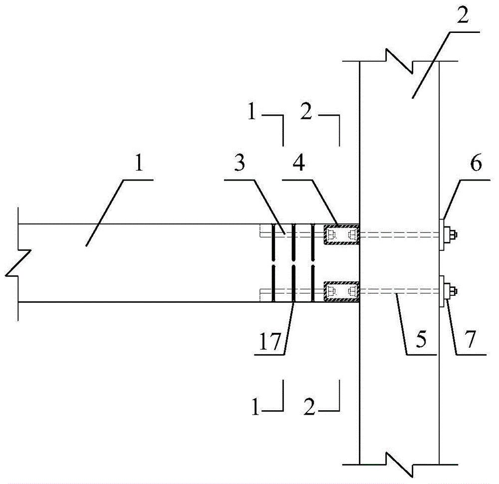 Fabricated wood structure embedded steel bar joint and construction method thereof