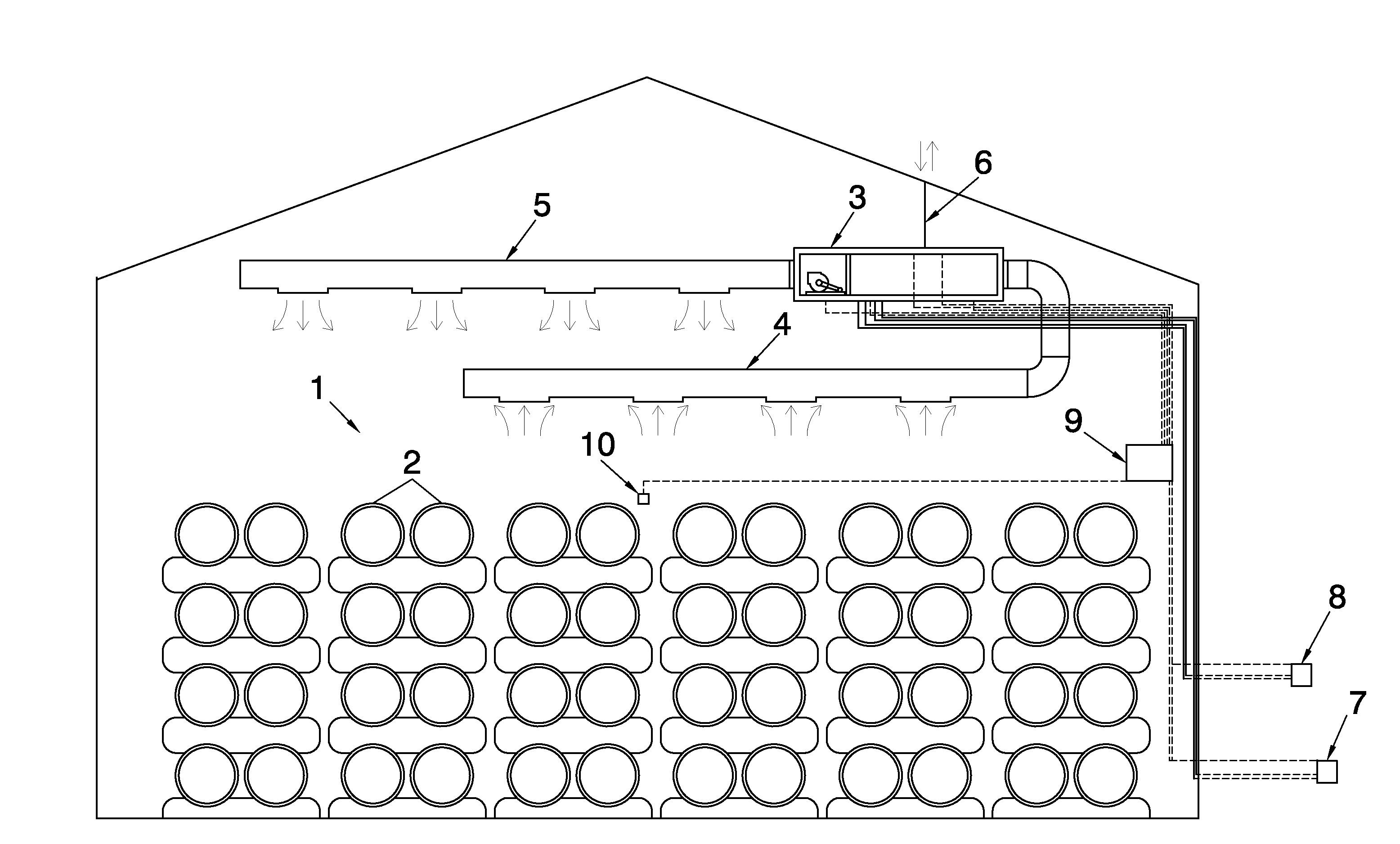 System and method for regulating environmental parameters and losses in premises for aging and preserving wine