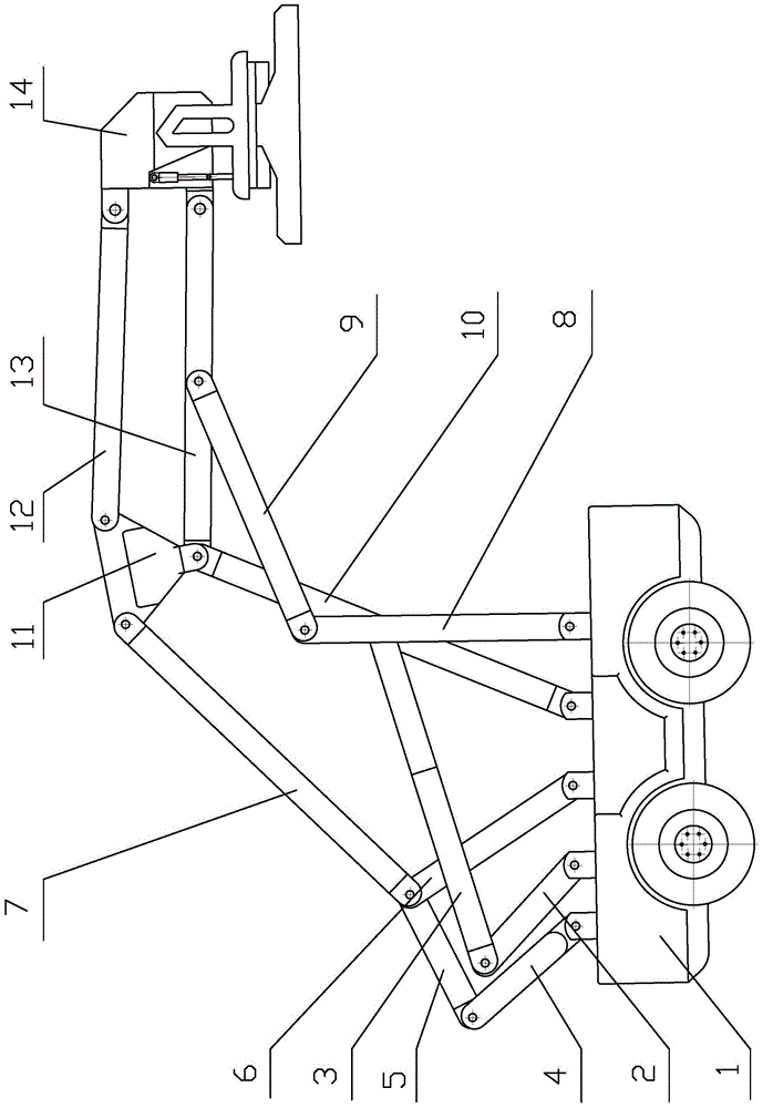 Three-degree-of-freedom servo-driven closed-chain container front stacker crane