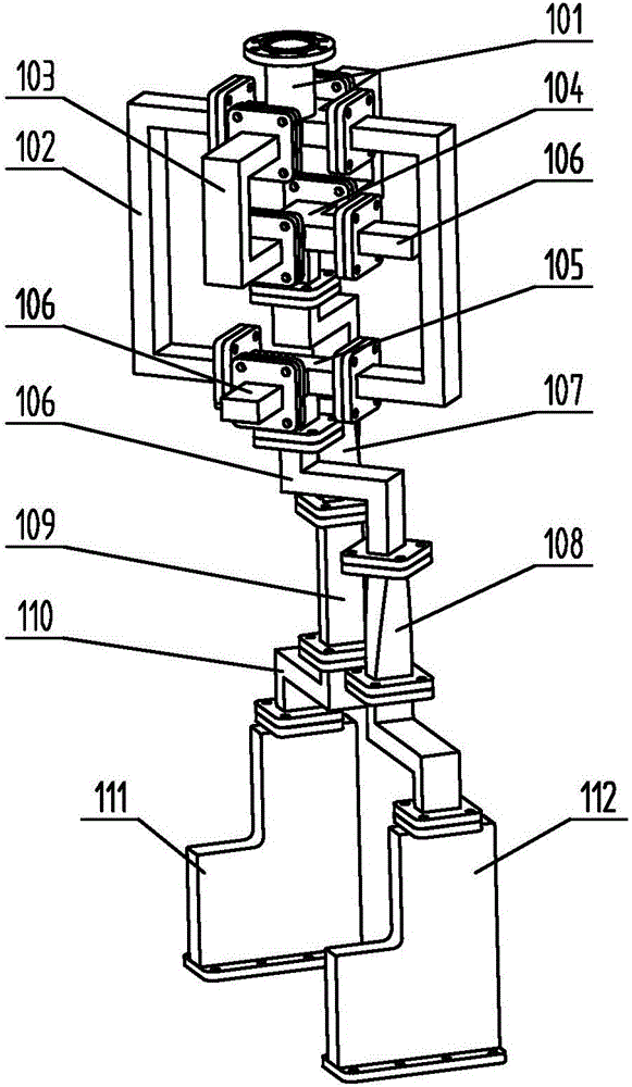 Ku-frequency-band transmitting-receiving linear and circular polarization multiplexing feed source network