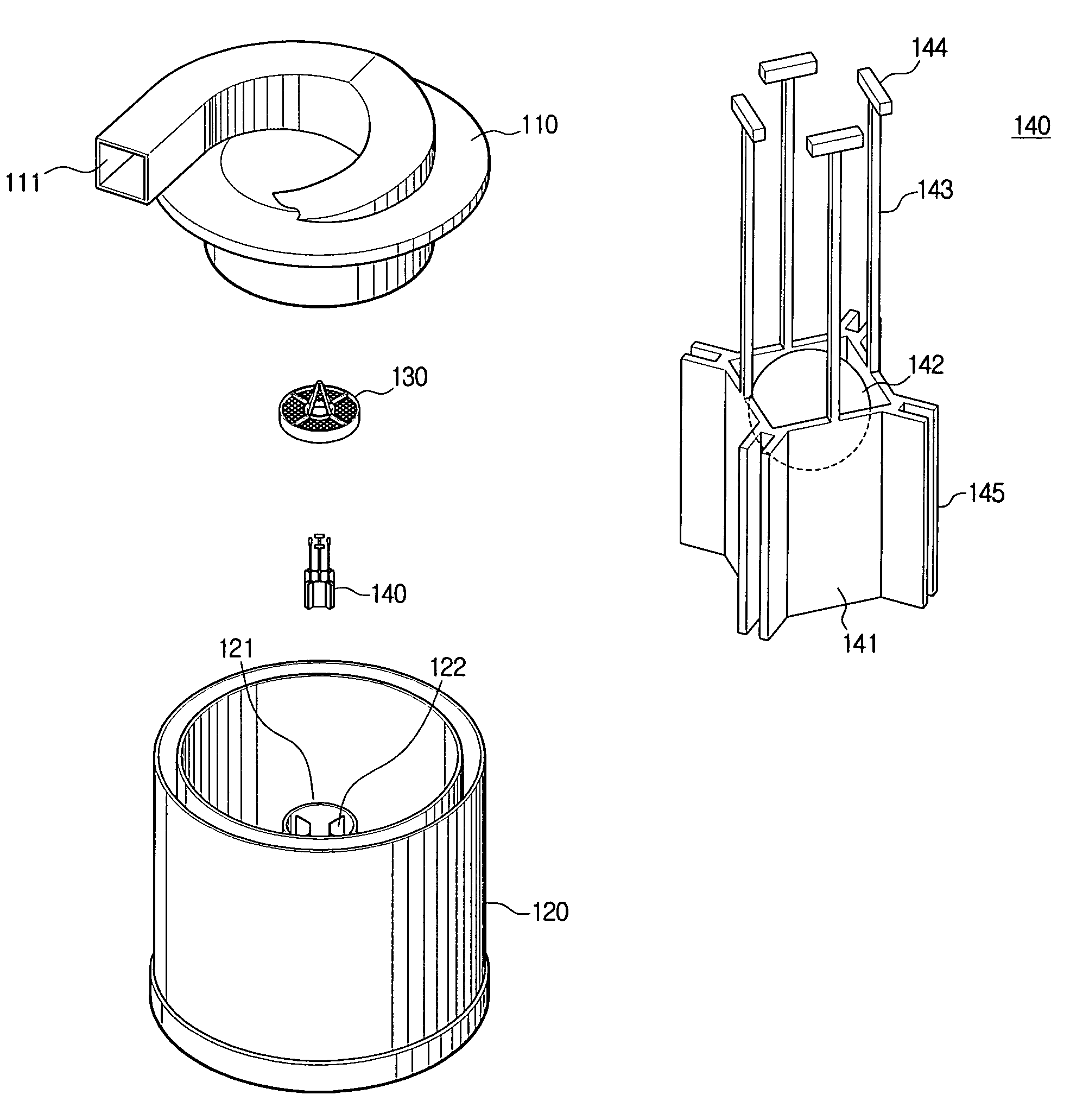 Cyclone dust collecting apparatus for vacuum cleaner