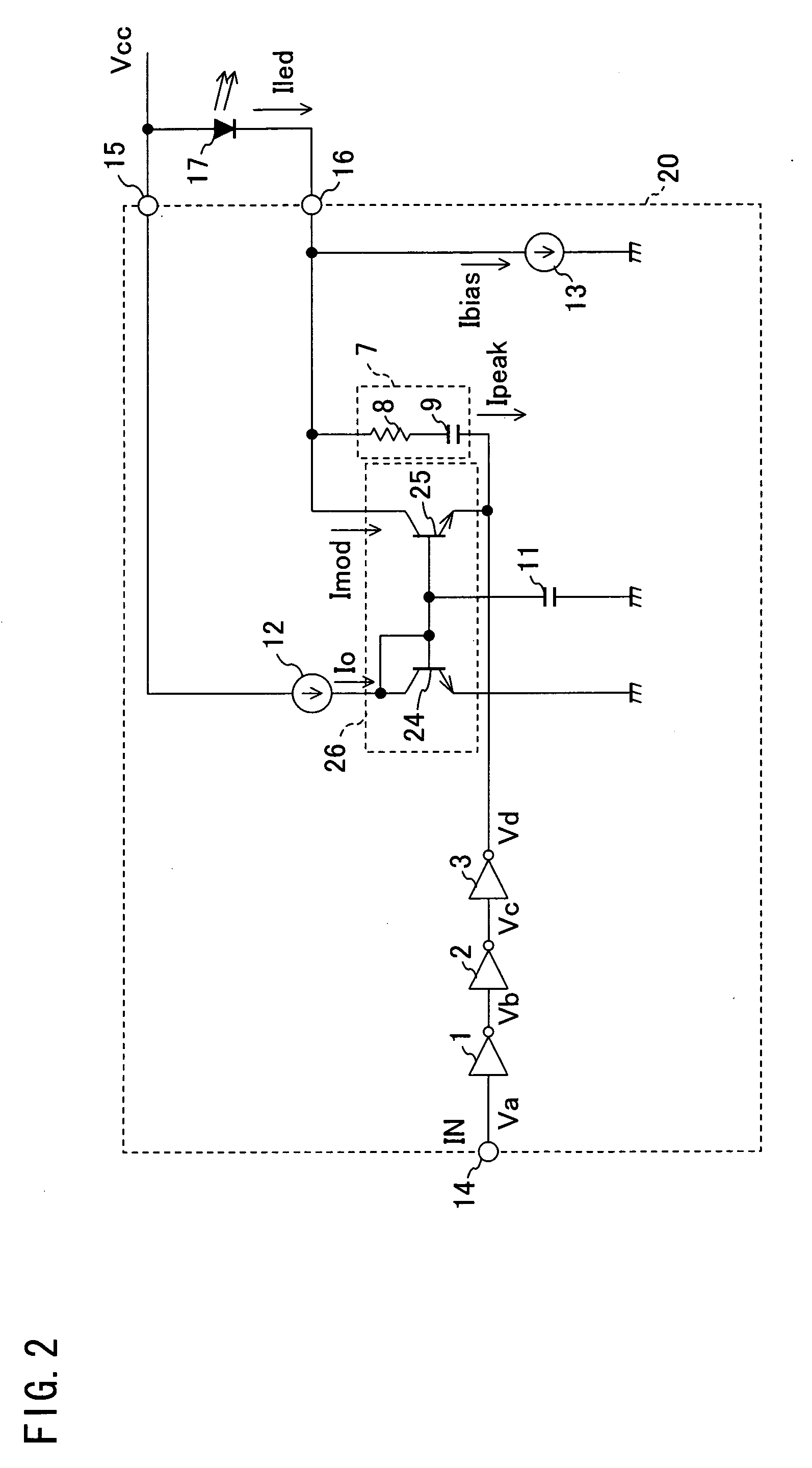 Light emitting diode driving circuit and optical transmitter for use in optical fiber link