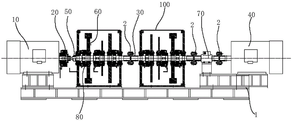 High-rotation speed and large-torque brake motor test bench