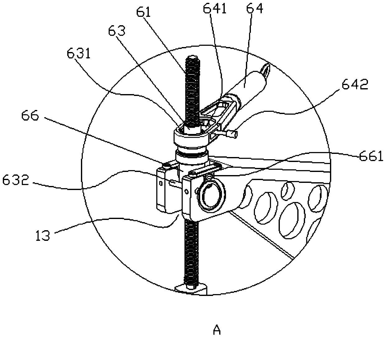 Channel steel cross arm insulator screw rod stress application replacement device