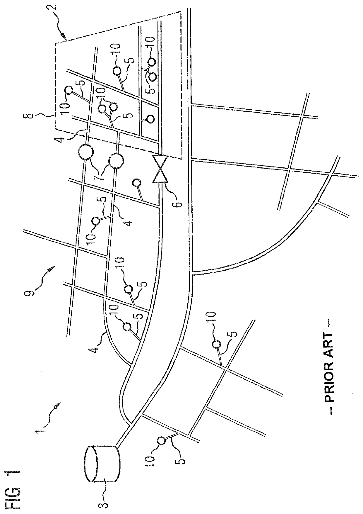 Method for Fluid Measurement for a Discrete Area of a Fluid Supply Network